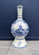 Vintage De Porseleine Fles Delfs Royal Delft Blue Pottery Jug Holland Painted