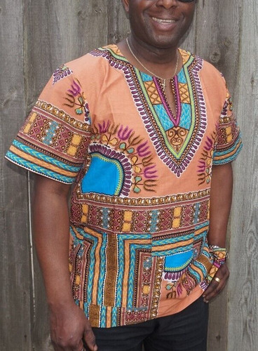 Brown african dashiki - african, shirt
