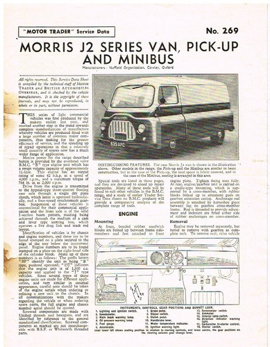 Morris van bus pick up - morris, j2