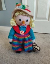 Gorgeous Hand Knitted Sally Scarecrow Doll