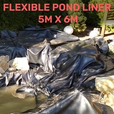 5m x 6m Big Garden Pond Liner Flexible & Thick 200gsm Heavy Duty Koi Fish Pond
