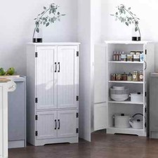 Tall Kitchen Larder Cupboard Pantry Storage Cabinet Freestanding Unit with Doors