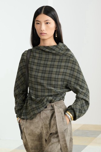 Zara check drape long sleeve - check,