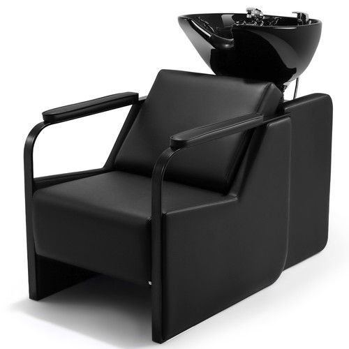 Black backwash shampoo chair - black,