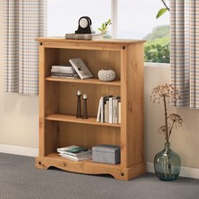 Corona Bookcase 2 Shelf Small Low Storage Living Room Pine by Mercers Furniture®