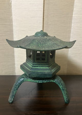 Vintage Japanese Lantern Garden Metal Toro Pagoda Bonsai Decor Nambu Ironware