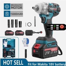 1000Nm 1/2" Cordless Electric Impact Wrench Drill Gun Ratchet Driver w/2 Battery