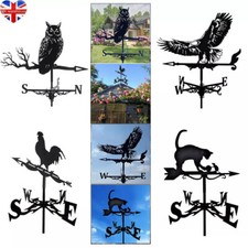 Black Metal Weather Vane Wind Indicator Weathercock Garden Shed House Decoration