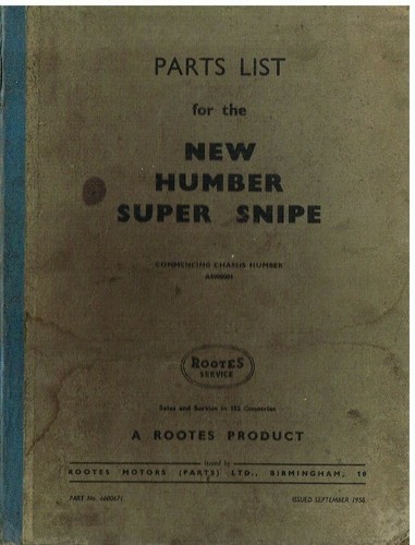 Humber hawk super snipe series - humber,
