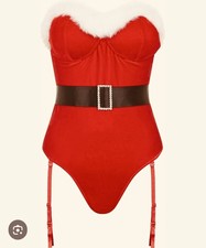 Ann Summers Sexy Santa Velvet Body. Red Size Small 8-10