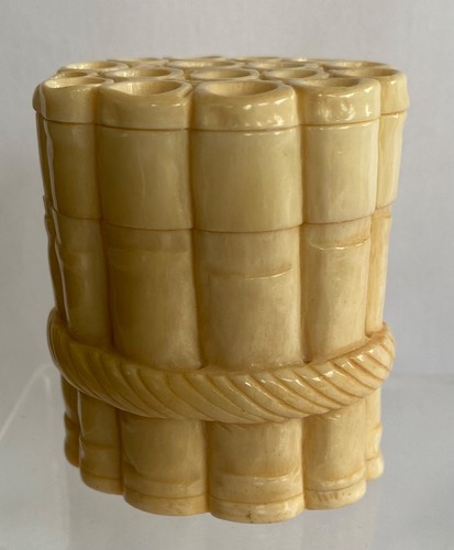 Antique bovine carved bamboo - antique,