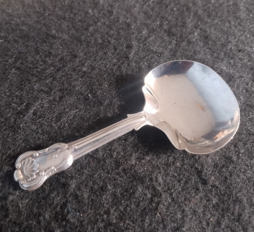 Antique silver caddy - antique, spoon