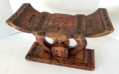African wood stool hand - stool, carved