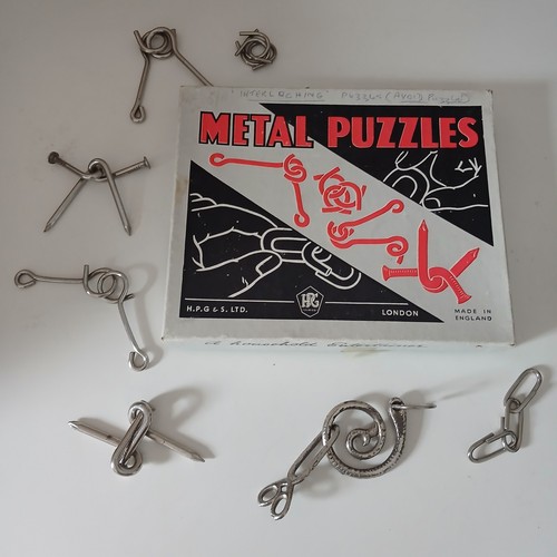 Vintage metal puzzles set - metal, hpg