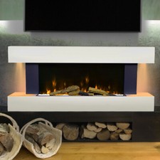 52" Wall Mounted Electric Fire Flames LED White Fireplace Suite 7 Flame WiFi