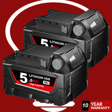 2X 18V 5.0Ah Genuine Battery for Milwaukee M18 48-11-1860 48-11-1850 48-11-1828