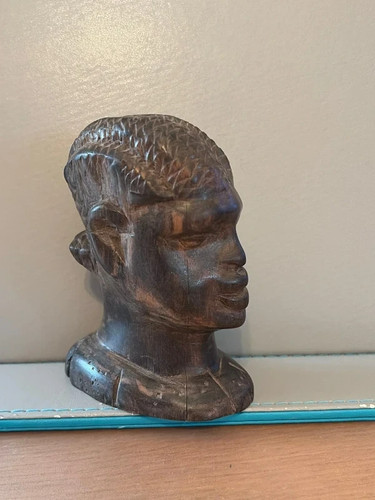 Vintage carved african head - carved,
