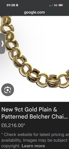 Men 9ct gold belcher - gold, chain