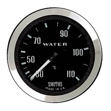 Smiths Classic Mechanical Water Temp Gauge - Chrome Bezel / Black Dial Face