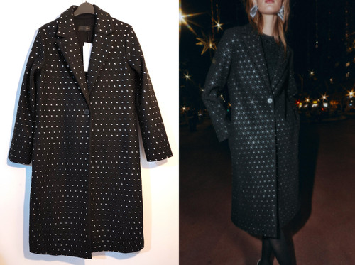 Zara black coat with stud - coat,