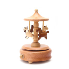 Carousel music box wooden - carousel,