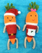KNITTING PATTERN - Kevin & Katie the Carrot inspired soft toy Christmas doll