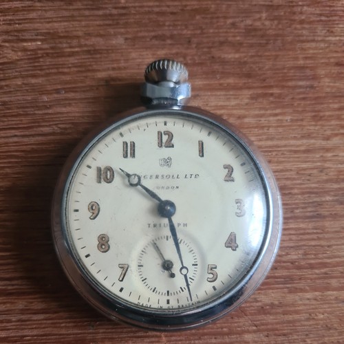 Vintage metal ingersoll pocket - metal,