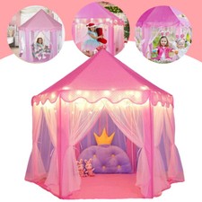 Kids Play Tent Fairy Princess Girls Boys Hexagon Playhouse House + LED Lights UK