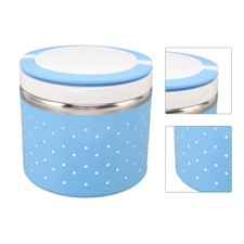 Blue Round Insulated Lunch Box Leakage Proof Portable Large Thermal Food Con HOT