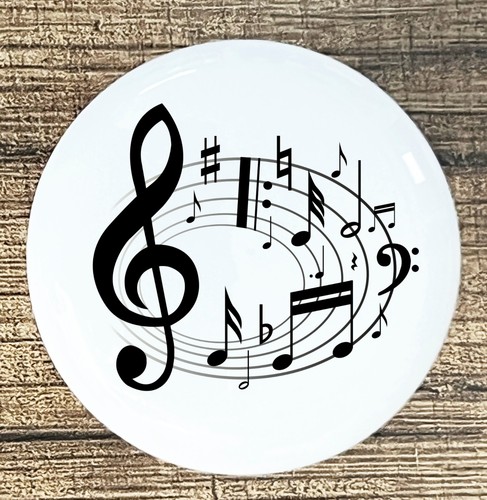 Black music note white ceramic - note,