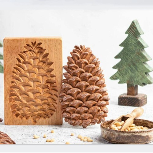 Wooden cookie mold xmas - wooden, 3d