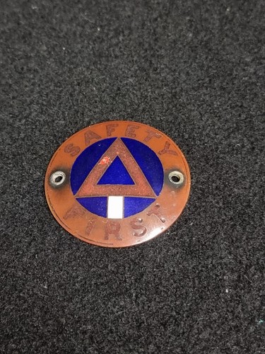 Vintage safety first enamel - vintage,