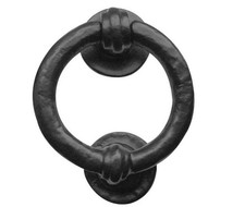 Black Traditional Heavy Duty Cast Iron Ring Door Knocker