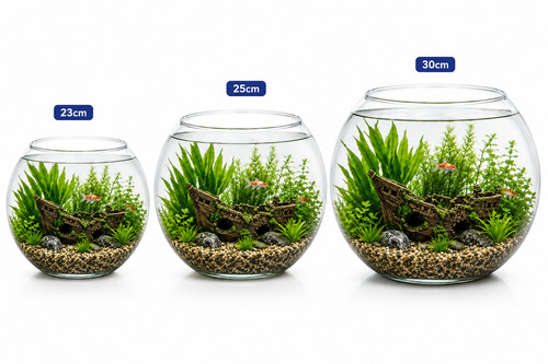 Glass goldfish bowl fish - glass, vase
