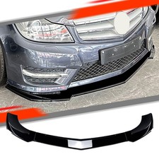 For Mercedes C Class W204 AMG Line Gloss Front Splitter Spoiler Lip 2011- 2014