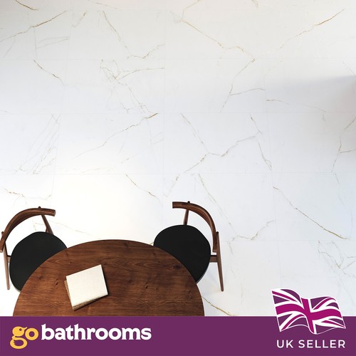 White marble tile matt - 4d,