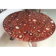 Red Agate Sofa Side Table for
