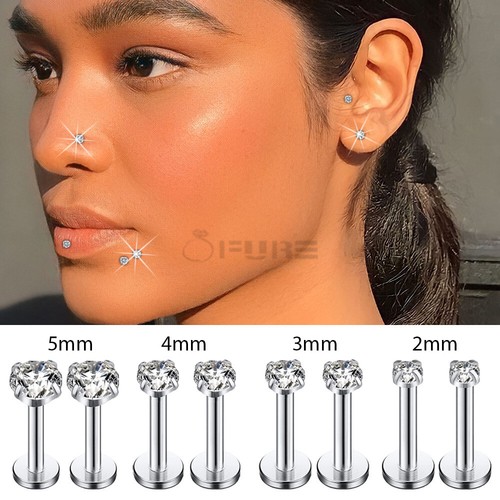 2pcs diamond surgical steel - 2pcs,