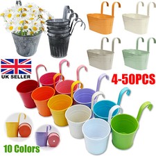 Flower Pot Hanging Pots Balcony Garden Fence Plant Metal Pots Planter Home Decor