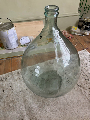 Large clear glass vase - glass, jar