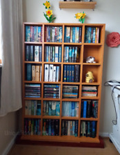 Large Media Cabinet CD DVD Storage Rack Display Shelf Unit Wooden Pigeon Holes