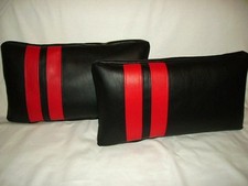 2 Faux Leather Cushion Pillows