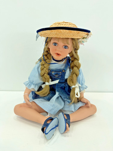 Alberon porcelain doll sitting - porcelain,