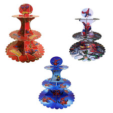 AEX 3 Tier Cake Stand Kids Party Wedding Muffin Spiderman Cupcake Dessert Holder