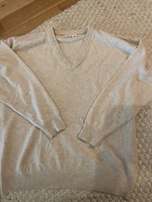 Pringle Men’s Beige 100% Lambswool V Neck Jumper Vgc Size XL