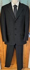 MAGEE TRAVEL GENEVA MENS WOOL BLEND GREY 2PC SUIT JACKET 38R PANTS 32R +FREE TIE