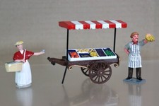 TROPHY MINIATURES VICTORIAN FRUIT MARKET SELLER & CART with FLOWER LADY od