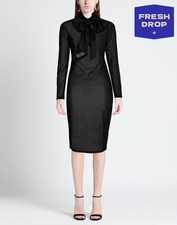 RRP€525 GCDS Pencil Dress Size L Black Knitted Made in Italy