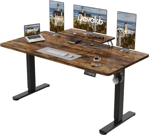 Brown electric standing desk - brown,