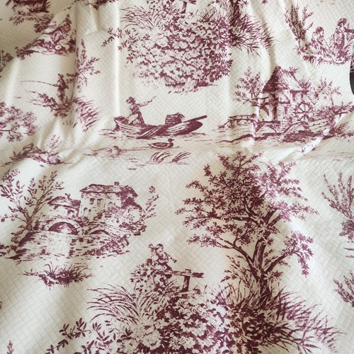 Vintage burgundy toile jouy - vintage,